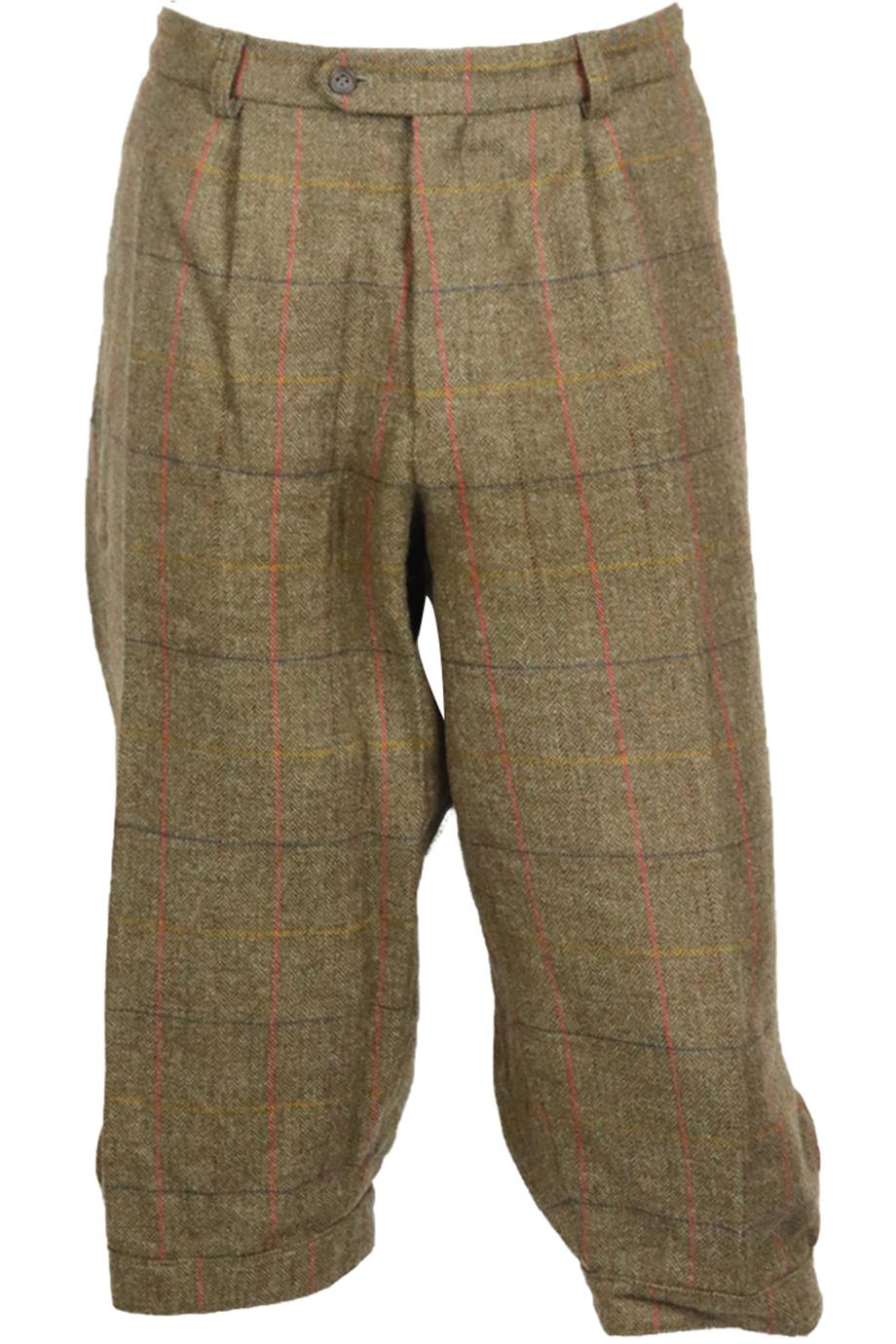 WILLIAM AND SON MEN'S CHECKED WOOL BLEND TWEED PANTS XXLARGE