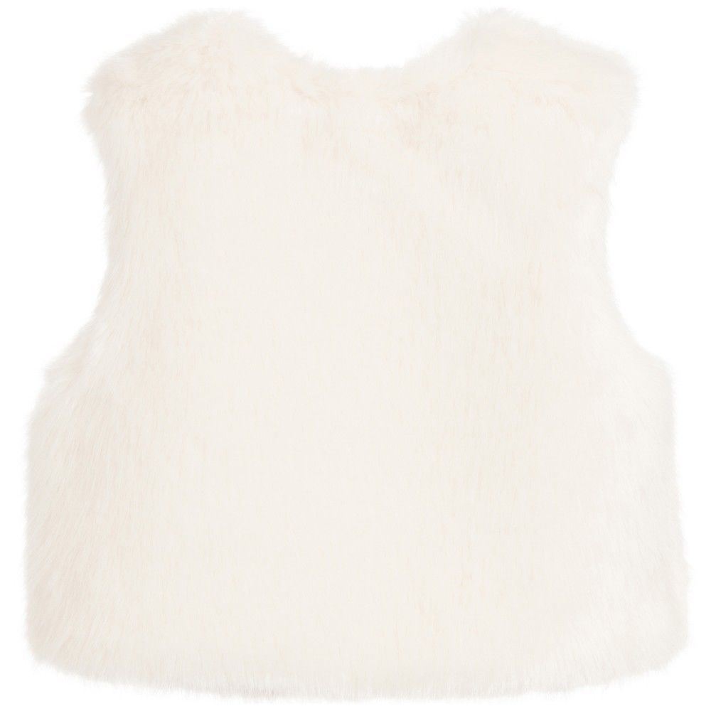 HELEN MOORE GIRLS ERMINE WHITE FAUX FUR WAISTCOAT GILET 4-6 YEARS