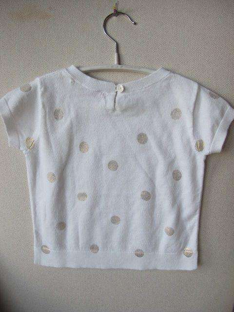 BONPOINT BABY POLKA DOT COTTON SWEATER TOP 3 YEARS