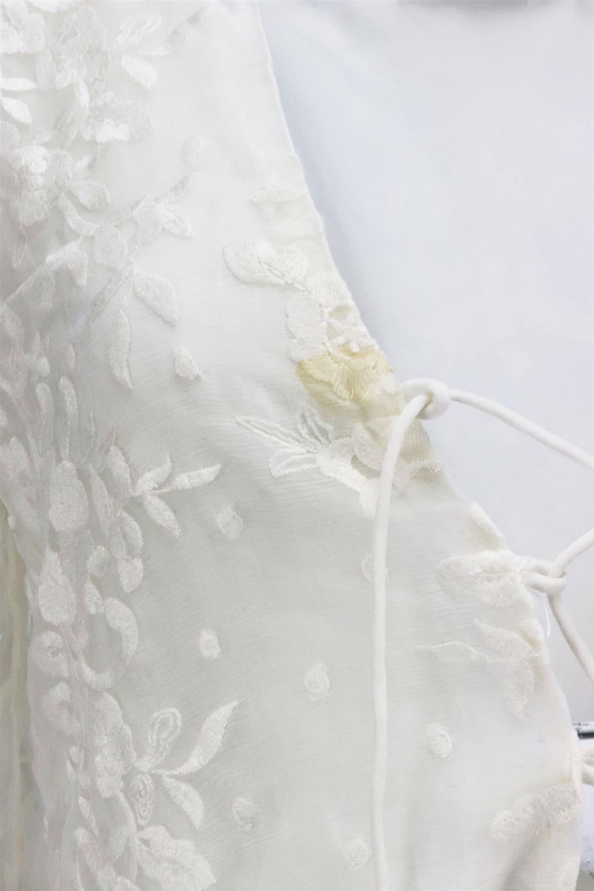 ZIMMERMANN LUCIA LACE UP EMBROIDERED SILK GEORGETTE PLAYSUIT UK 8