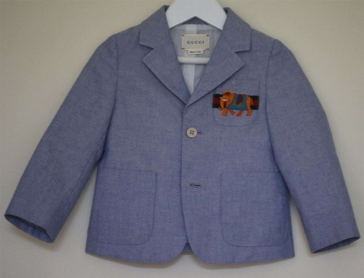 GUCCI BABY BOYS BLUE COTTON SUIT JACKET 18-24 MONTHS