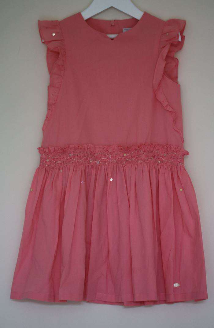 TARTINE ET CHOCOLAT GIRLS PINK COTTON DRESS 6 YEARS
