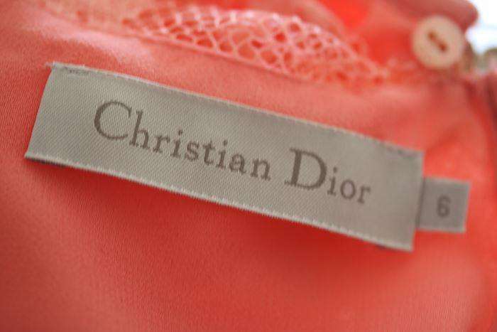 DIOR GIRLS CORAL PINK PLEATED DRESS 6 YEARS