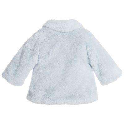 MONNALISA BEBE BABY GIRLS PADDED BLUE SYNTHETIC FUR JACKET 36 MONTHS