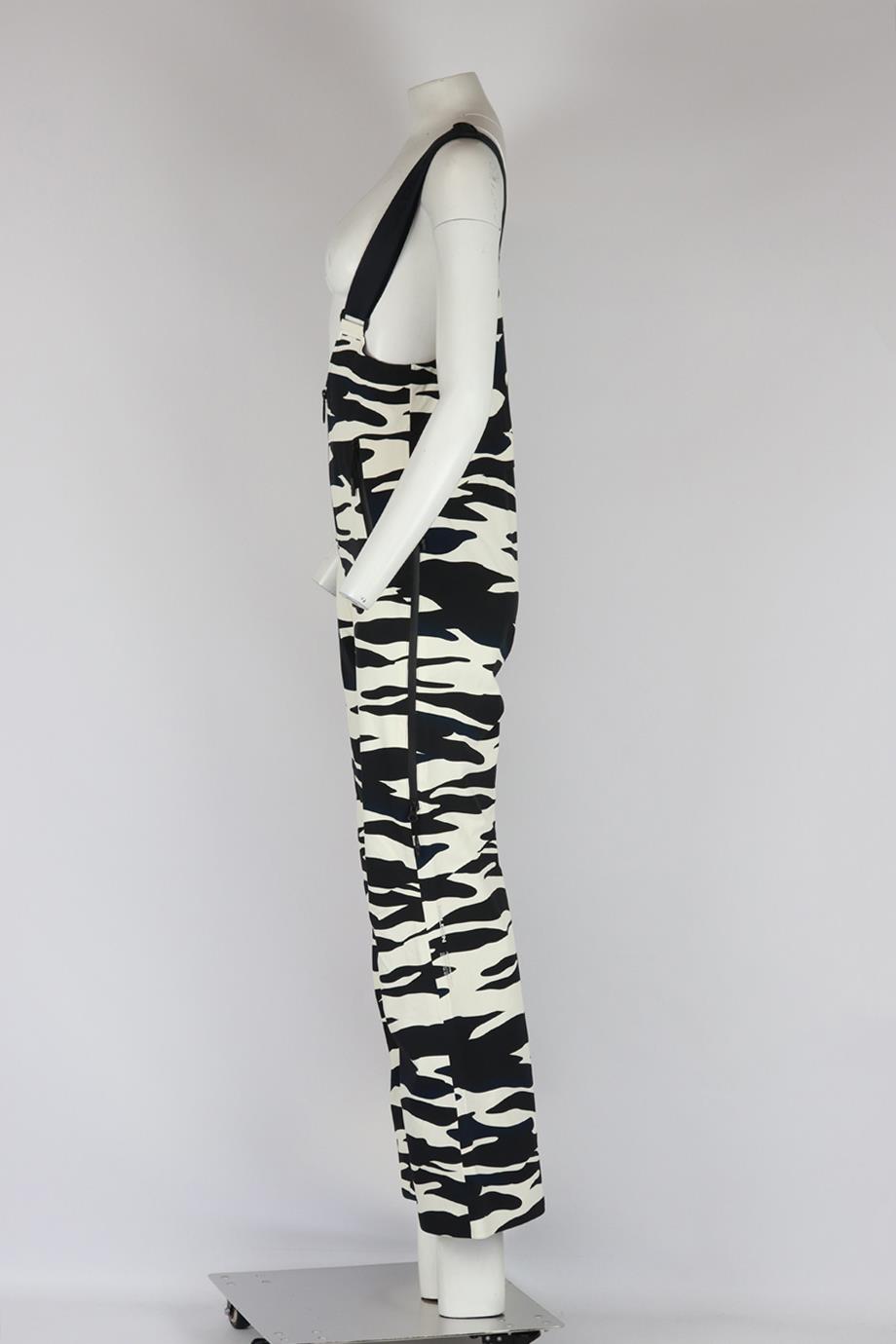 HOLDEN ZEBRA PRINT SHELL FLARED SALOPETTES XSMALL