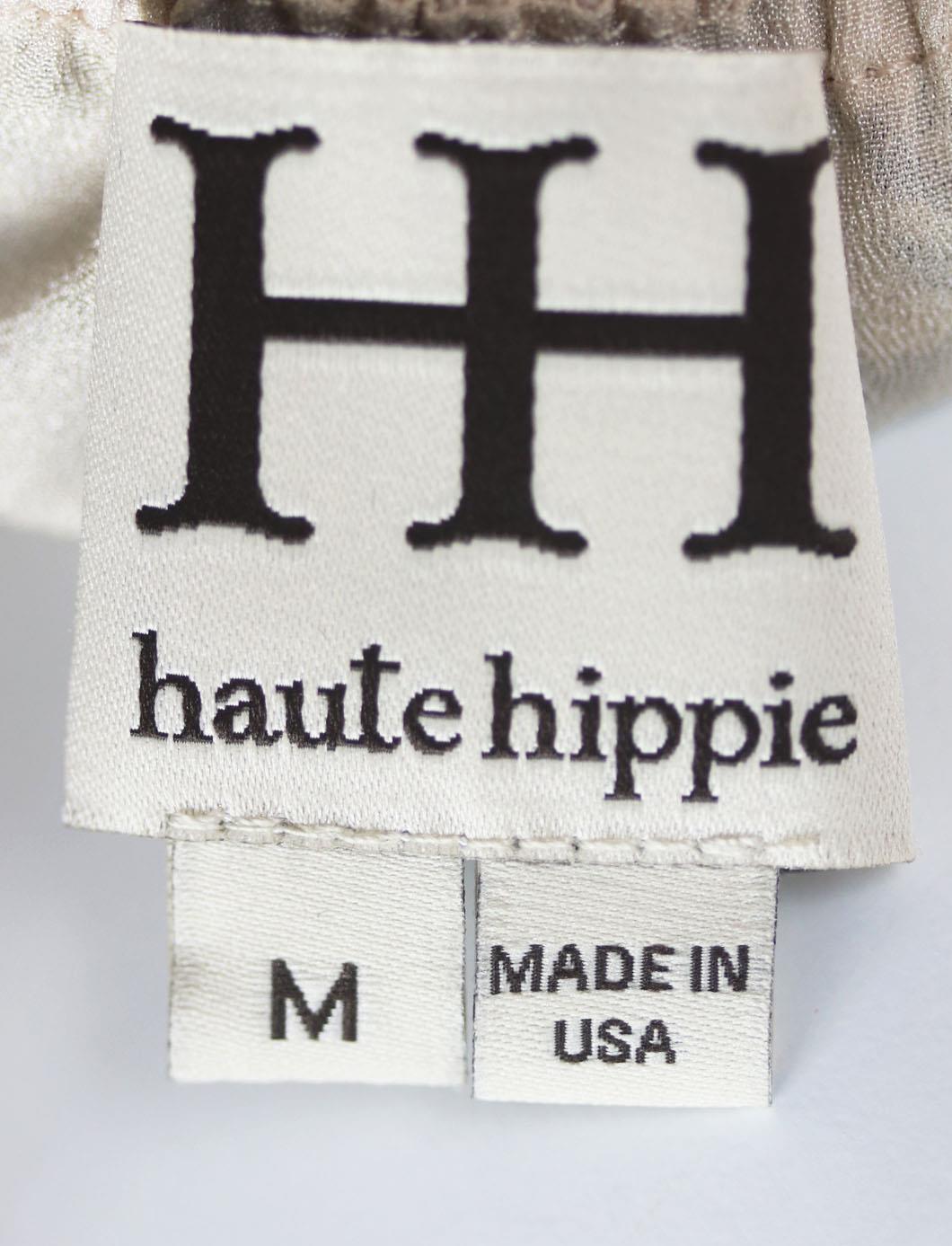 HAUTE HIPPIE WRAP EFFECT PLAID SILK HALTERNECK MAXI DRESS MEDIUM
