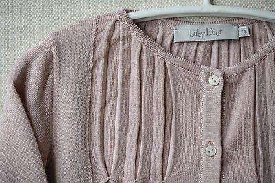 DIOR BABY PINK SILK AND COTTON BLEND DRESS AND CARDIGAN 18 MONTHS
