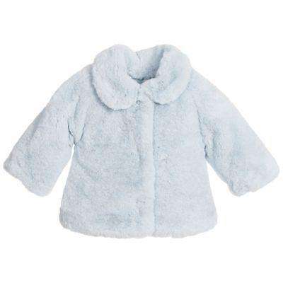MONNALISA BEBE BABY GIRLS PADDED BLUE SYNTHETIC FUR JACKET 36 MONTHS