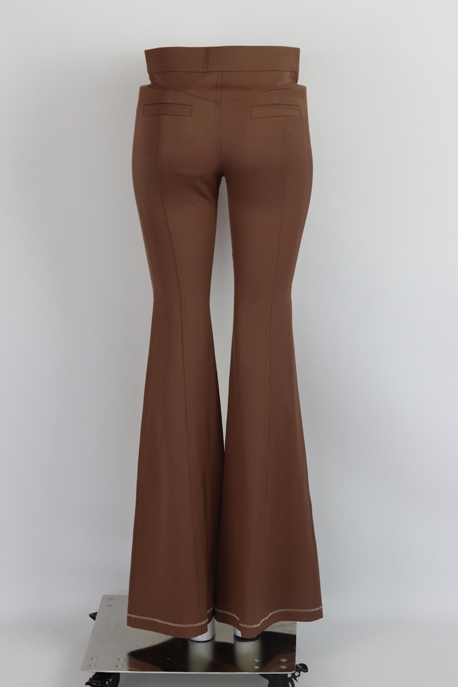 CHLOÉ HIGH RISE STRETCH WOOL FLARED PANTS FR 34 UK 6