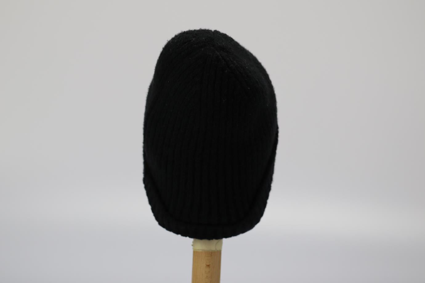 ACNE STUDIO RIBBED KNIT WOOL BLEND BEANIE ONE SIZE
