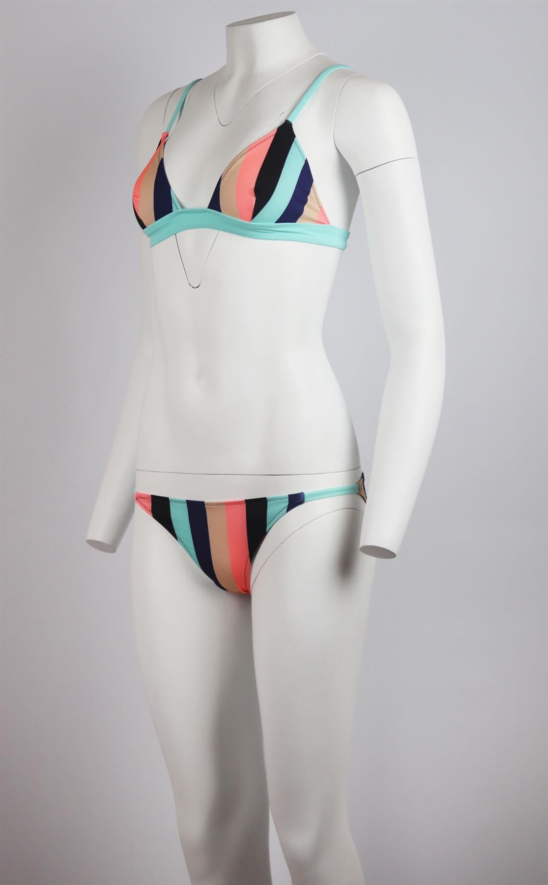 SOLID AND STRIPED MORGAN STRIPED TRIANGLE BIKINI SMALL