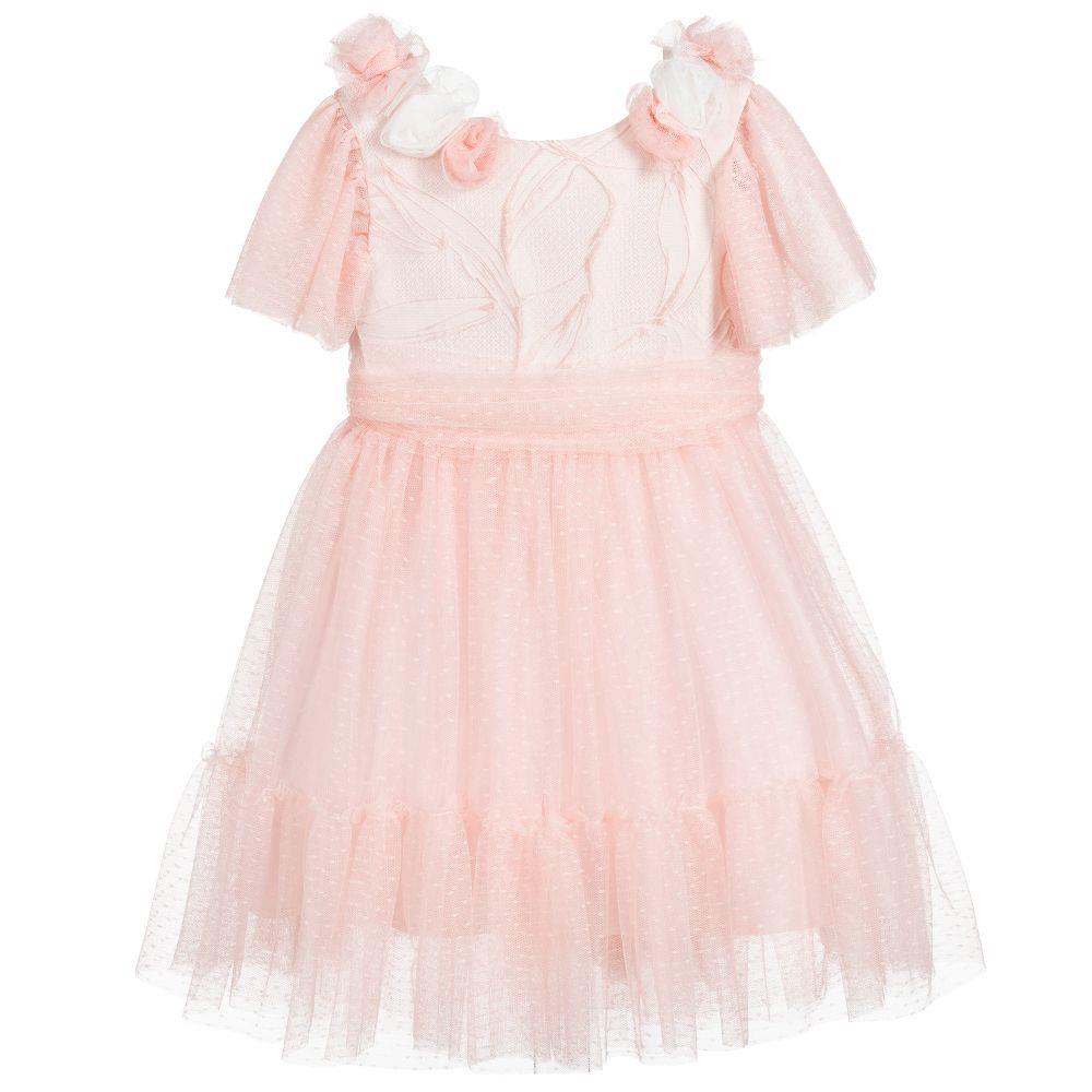 PATACHOU KIDS GIRLS FLORAL TULLE DRESS 6 YEARS