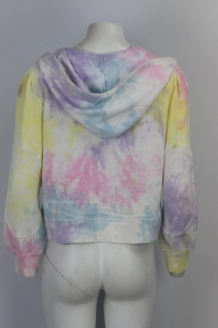 LOVESHACKFANCY CROPPED TIE DYED COTTON JERSEY HOODIE LARGE