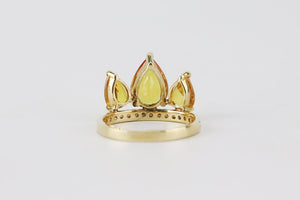 JACQUIE AICHE 14K YELLOW GOLD PETAL STACK RING 16.5 MM
