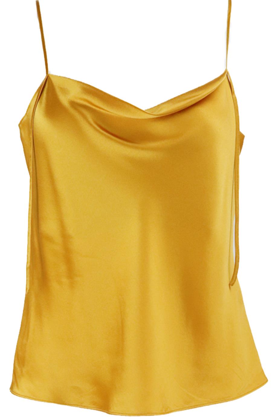 VINCE DRAPED SILK SATIN TOP SMALL