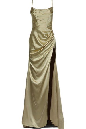 TO THE NINES OPEN BACK DRAPED SATIN GOWN UK 10
