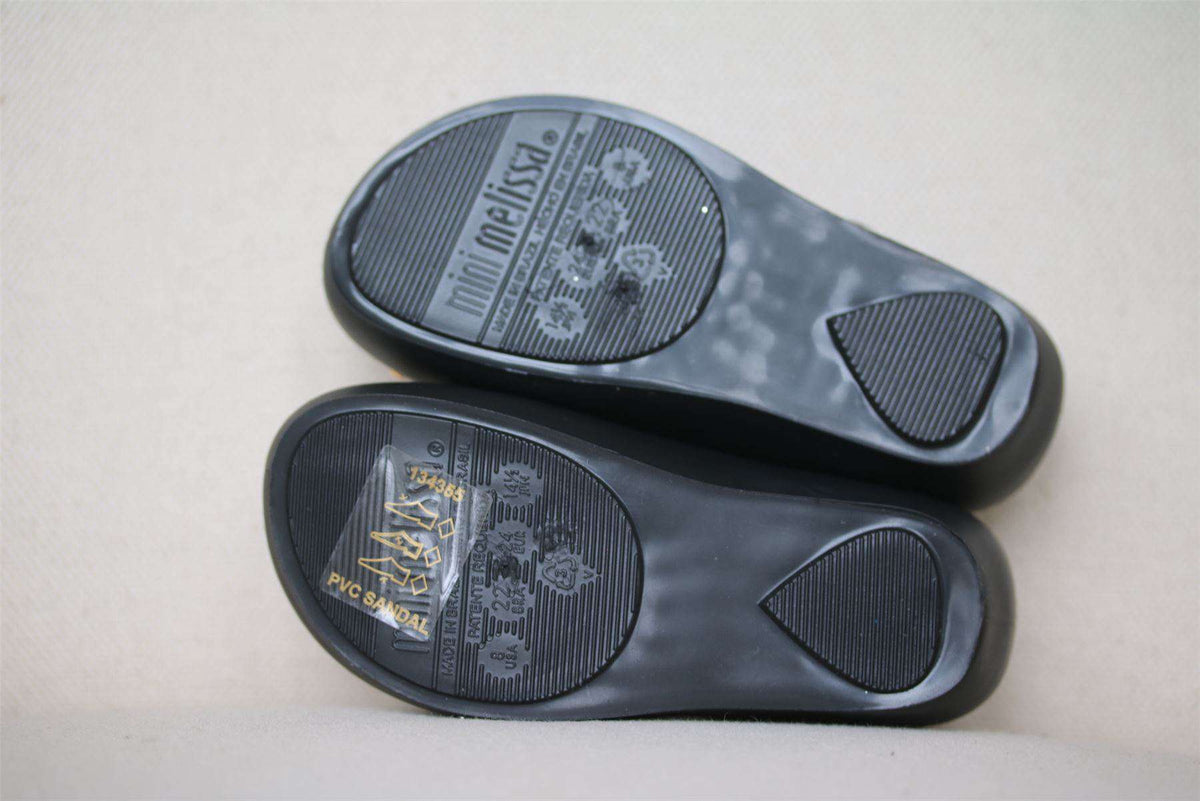 MINI MELISSA X VIVIENNE WESTWOOD GIRLS BLACK PEARL ORB JELLY SHOES EU 24 UK 7