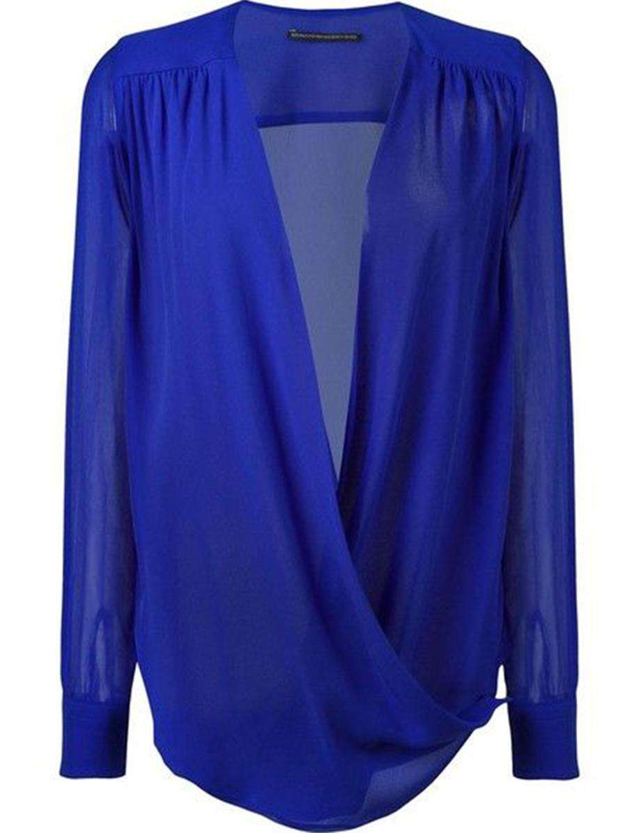 ERMANNO SCERVINO DRAPED SILK SHIRT IT 38 UK 6