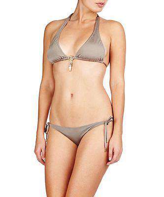 MELISSA ODABASH BEIGE TRUFFLE CORSICA HALTER BIKINI UK 12/10