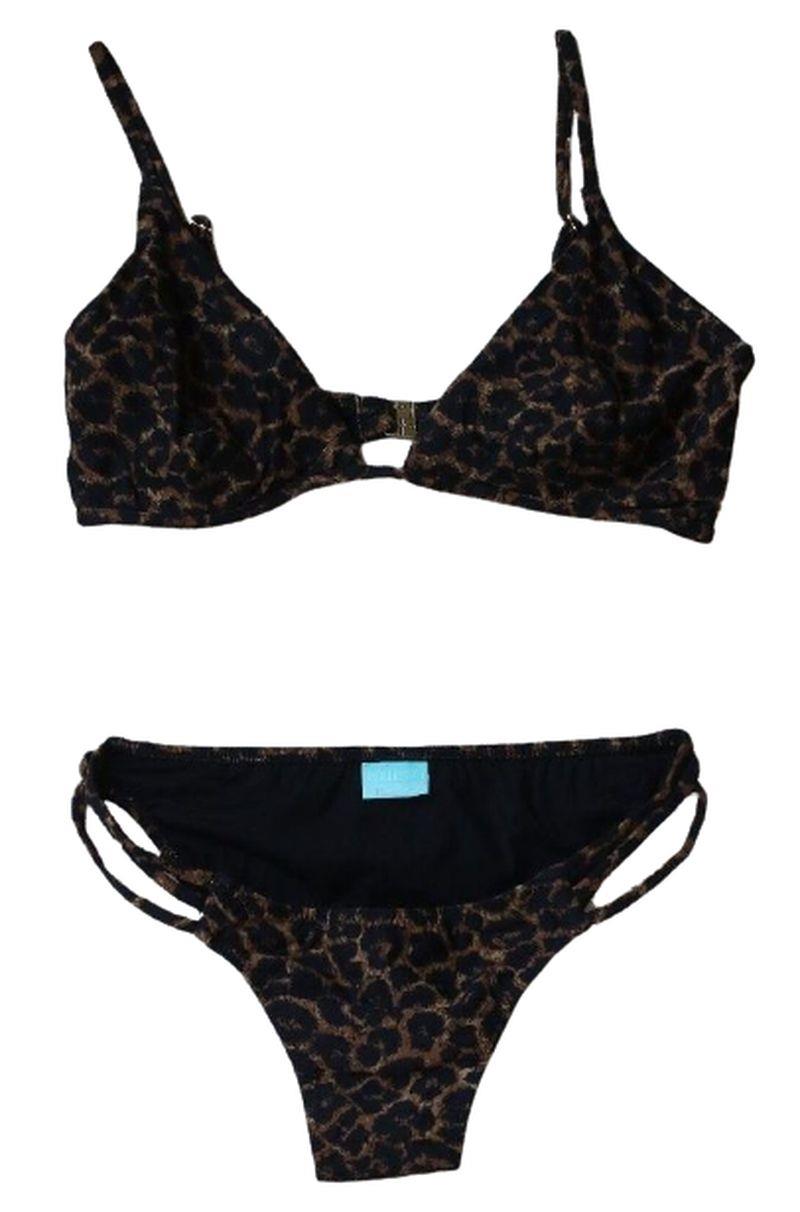 MELISSA ODABASH BALI LEOPARD-PRINT TRIANGLE BIKINI UK 10/14