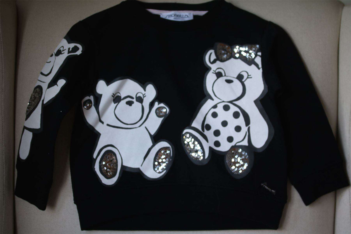 SIMONETTA GIRLS BLACK TEDDY BEAR TRACKSUIT 3 YEARS