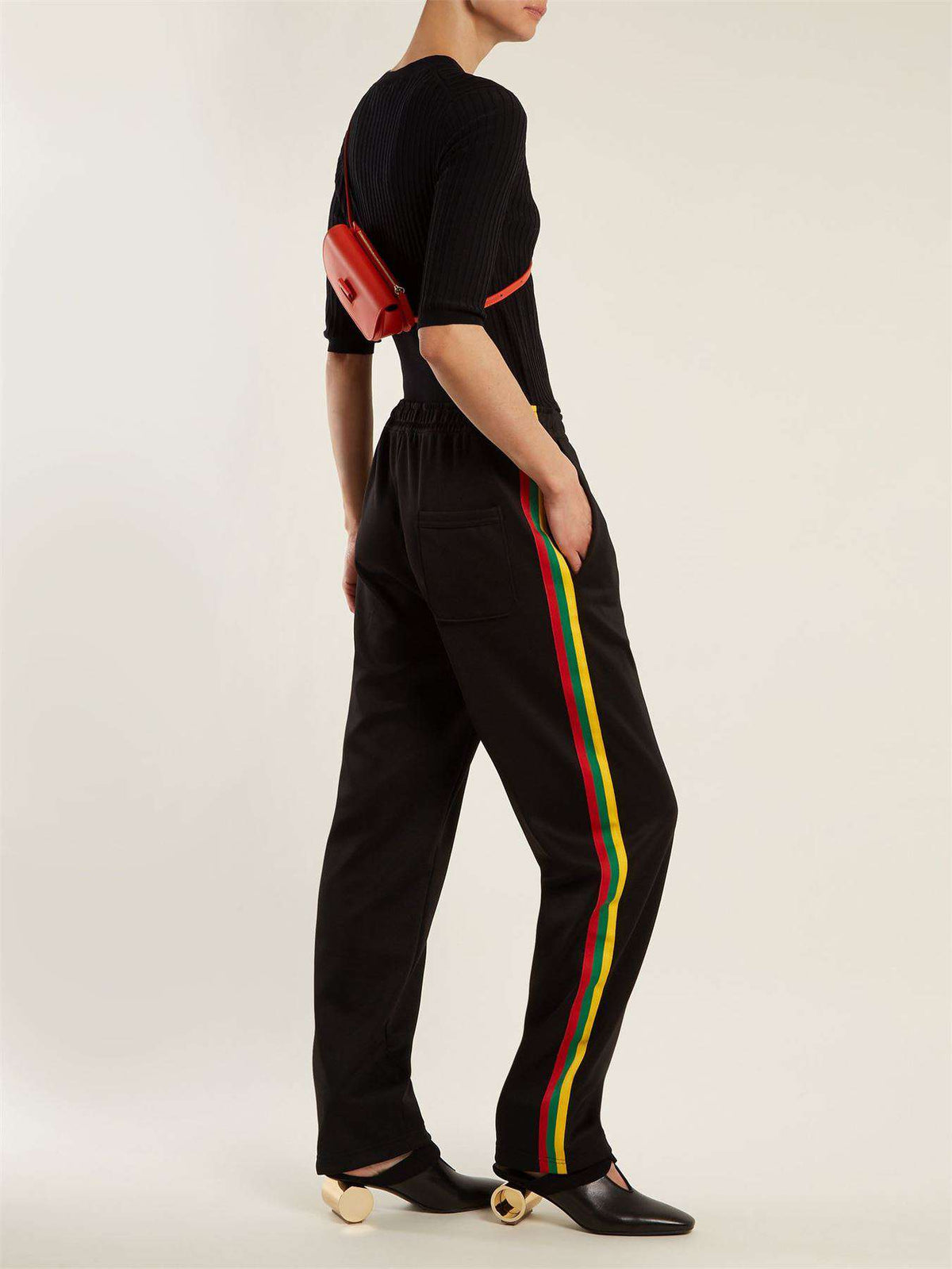 ACNE STUDIOS NORWICH FACE SIDE STRIPE JERSEY TRACK PANTS MEDIUM