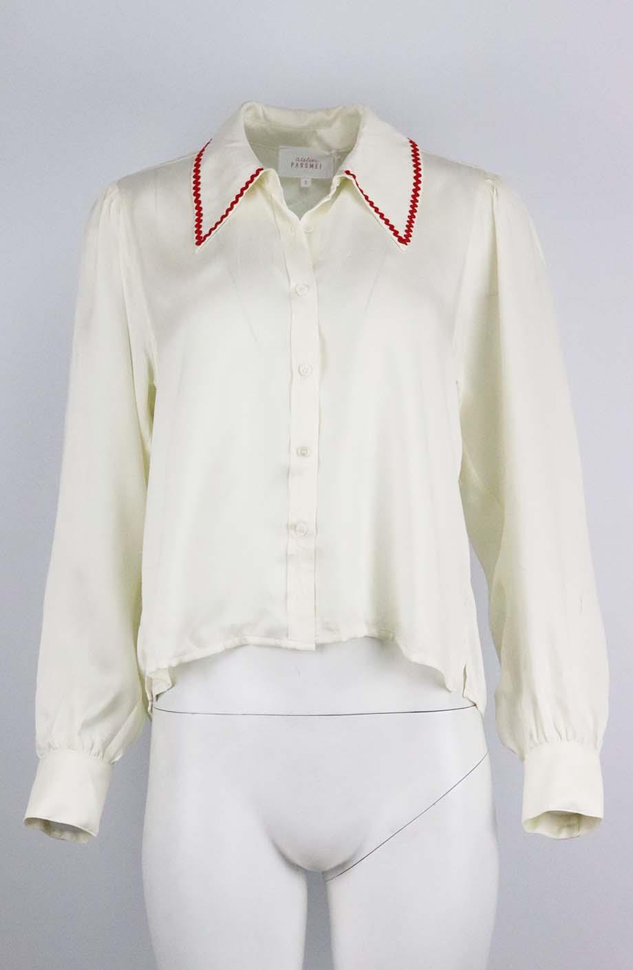 ATELIER PARSMEI WASHED SILK BLOUSE SMALL