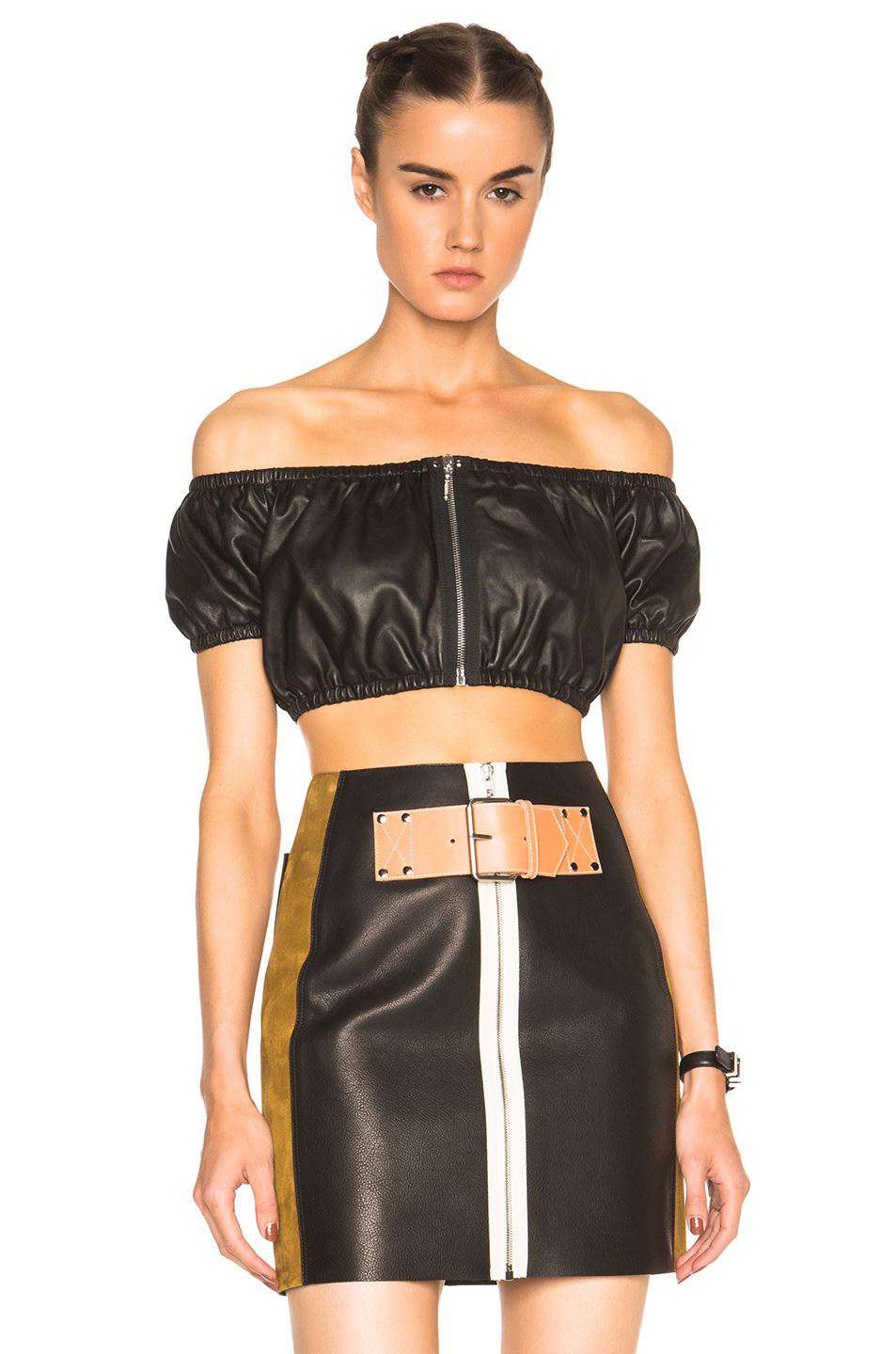 ALEXANDER WANG OFF-THE-SHOULDER CROP TOP SMALL