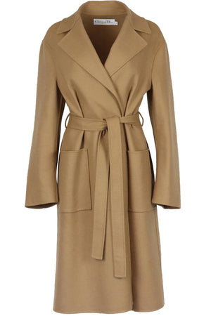 CHRISTIAN DIOR BELTED WOOL BLEND COAT FR 44 UK 16