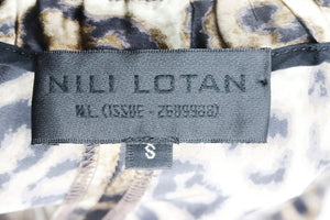 NILI LOTAN LEOPARD PRINT SILK PANTS SMALL