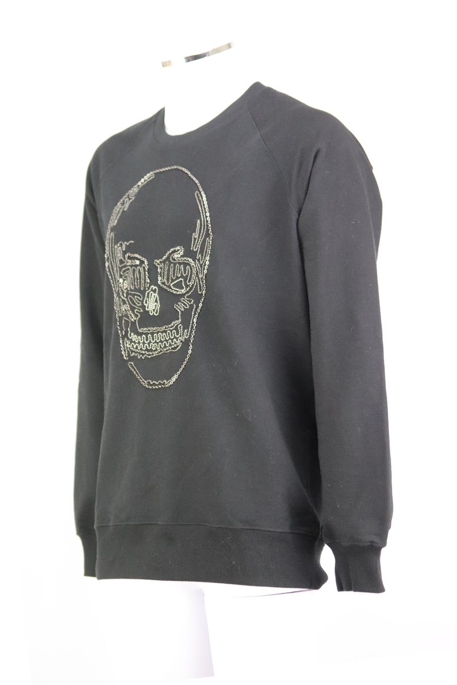 MARKUS LUPFER MEN'S EMBELLISHED COTTON SWEATSHIRT LARGE
