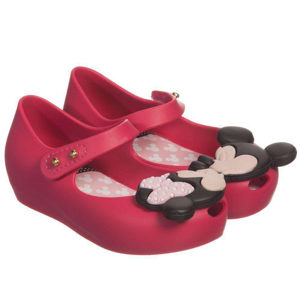 MINI MELISSA GIRLS BRIGHT PINK MINNIE MOUSE JELLY SHOES EU 27 UK 9