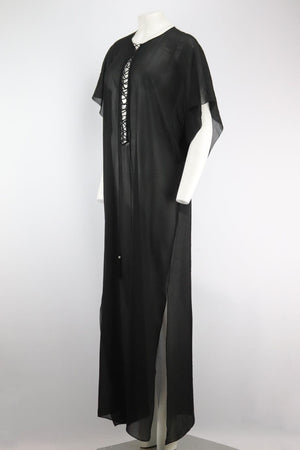 SAINT LAURENT LACE UP SILK KAFTAN FR 40 UK 12