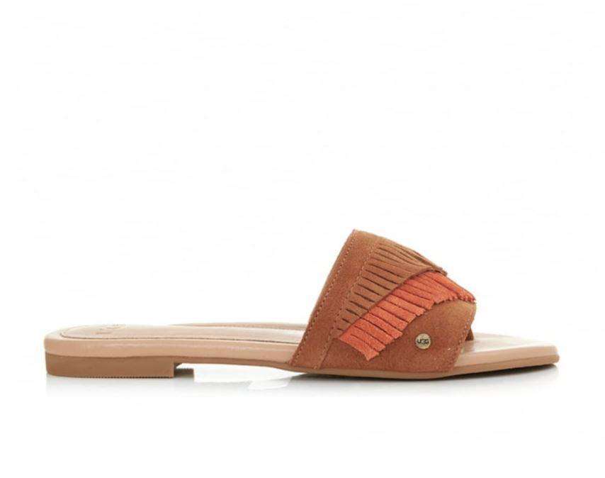 UGG BINX FRINGED SLIP ON SANDALS EU 40 UK 7 US 9.5