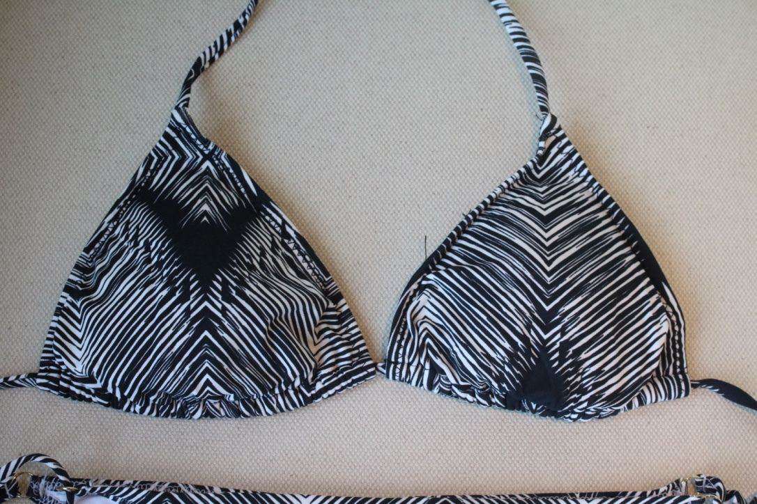 MELISSA ODABASH BLACK AND WHITE GRAPHIC BIKINI UK 10/14