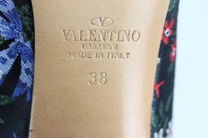 VALENTINO GARAVANI EMBROIDERED SATIN ANKLE BOOTS EU 38 UK 5 US 8