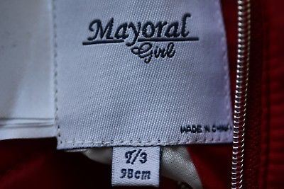 MAYORAL GIRLS RED & HOUNDSTOOTH REVERSIBLE JACKET 3 YEARS