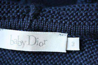 BABY DIOR NAVY WOOL HOODED JUMPER 3 MONTHS
