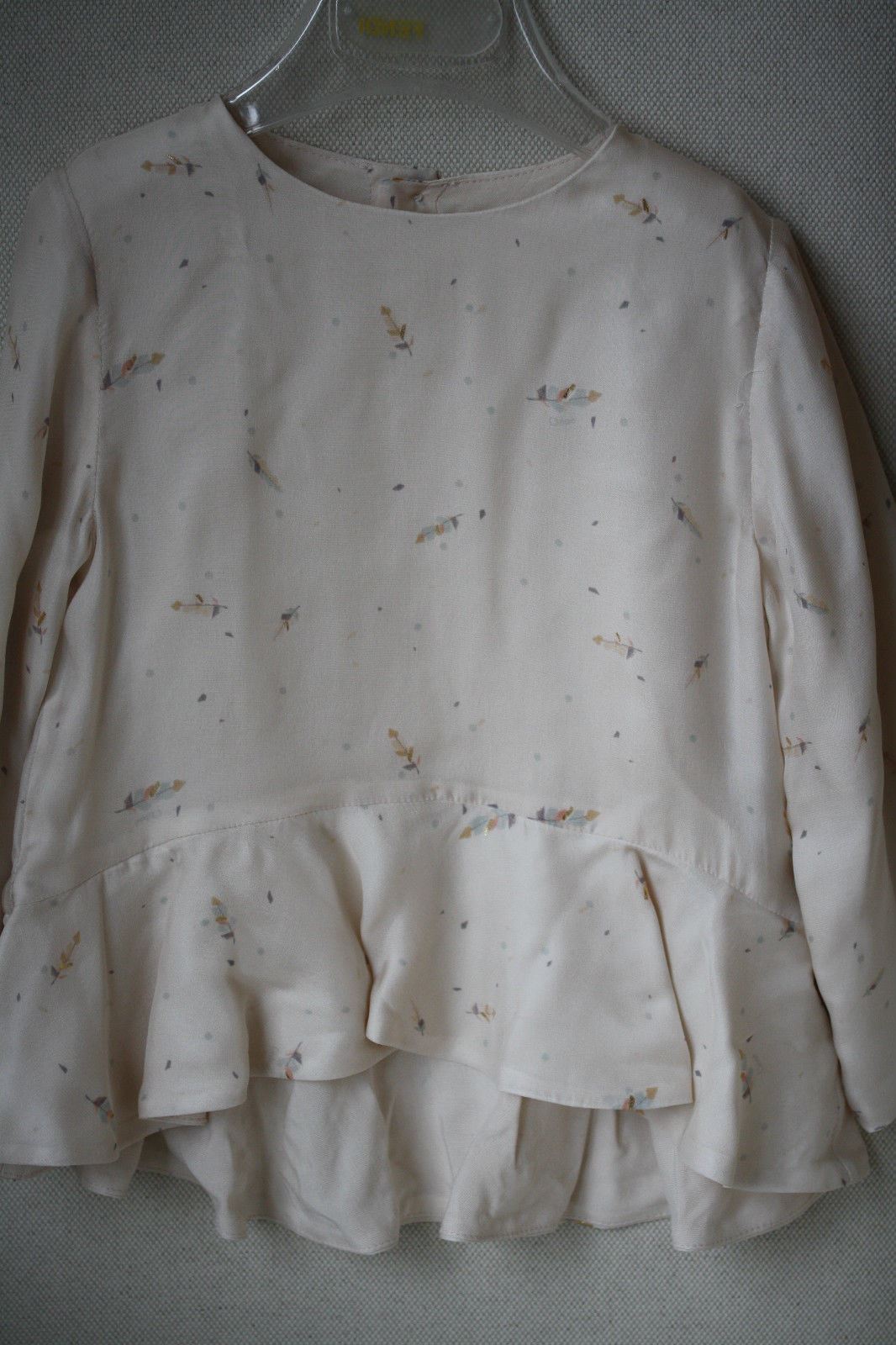 CHLOE BABY IVORY FEATHER PRINT BLOUSE TOP 3 YEARS
