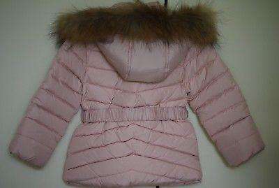 TARTINE ET CHOCOLAT GIRLS PALE PINK DOWN FILLED JACKET & FUR TRIM 3 YEARS