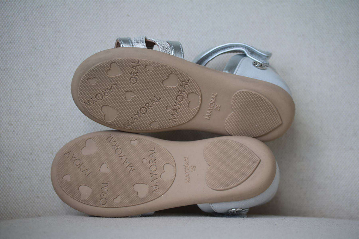MAYORAL GIRLS SILVER SANDALS EU 25 UK 7.5