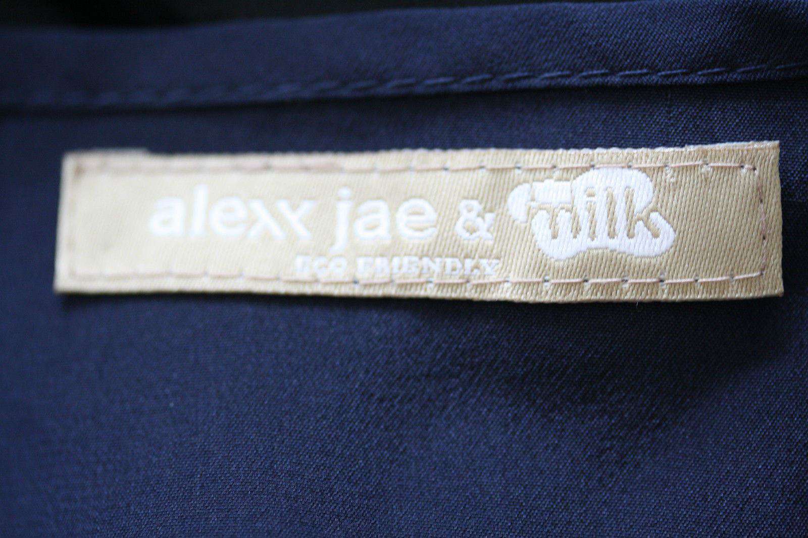 ALEXX JAE & MILK LOS ANGELES NAVY SILK DIPPED HEM DRESS MEDIUM