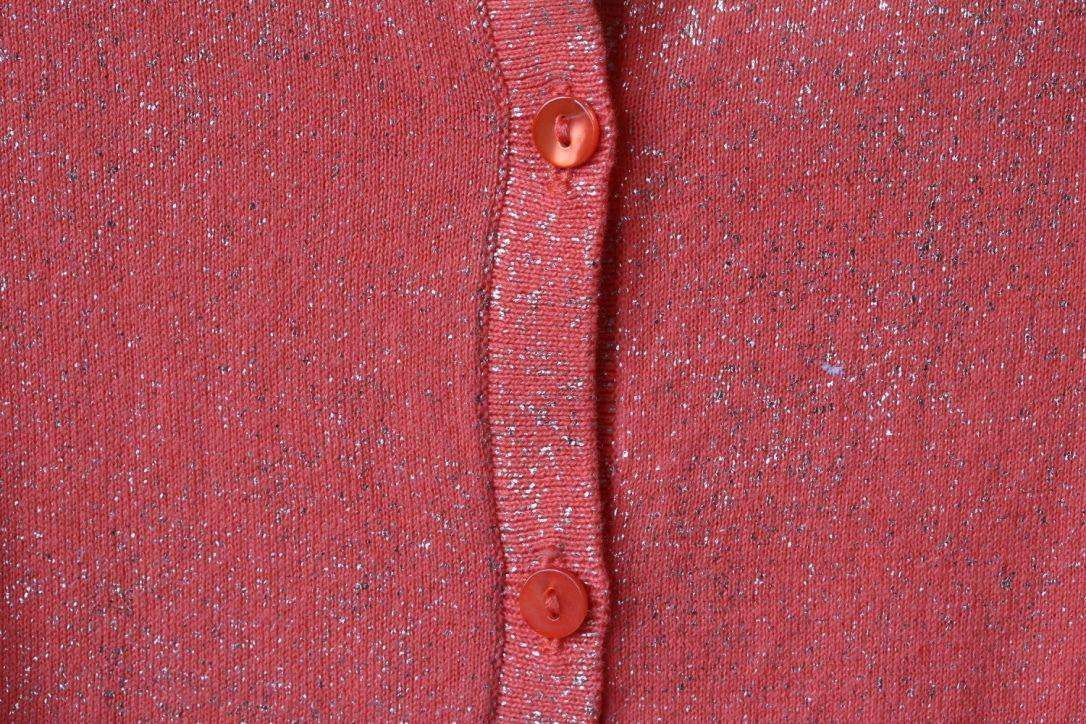 BONPOINT BABY GIRLS ORANGE SPARKLY CARDIGAN 3 YEARS