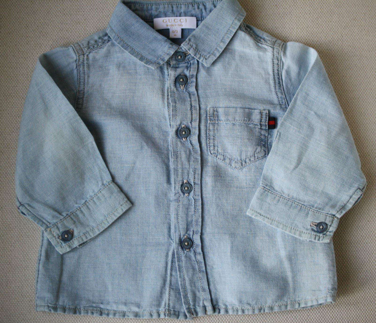 GUCCI BABY DENIM SHIRT 3-6 MONTHS