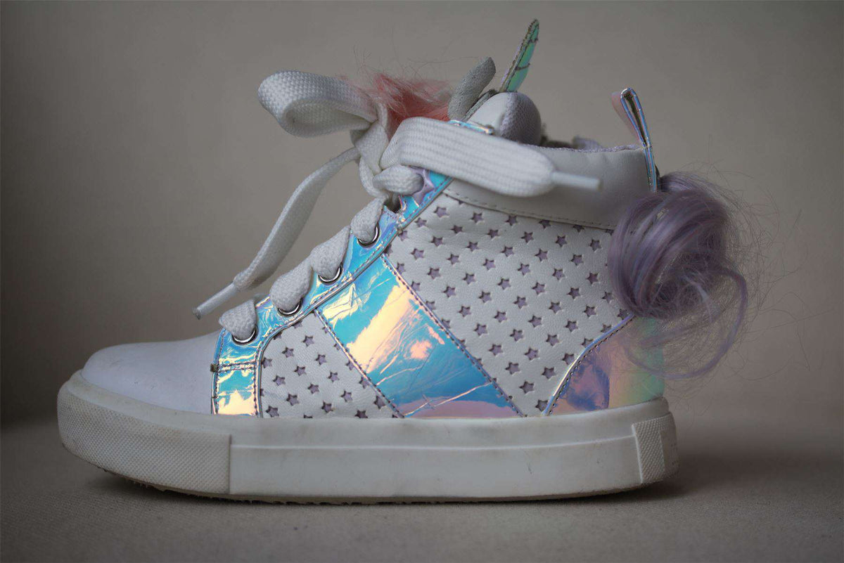 MINI MISS KG GIRLS MAGICAL UNICORN HIGH TOP TRAINERS EU 27 UK 9