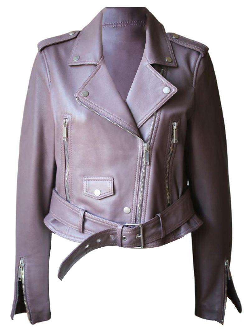 LTH JKT MYA CROPPED LEATHER BIKER JACKET LARGE