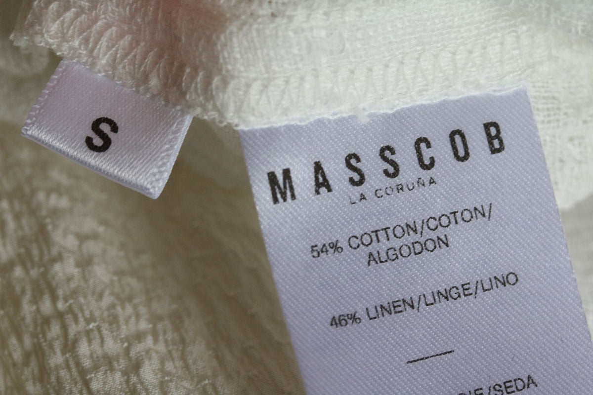 MASSCOB CRINKLED LINEN-BLEND TOP SMALL