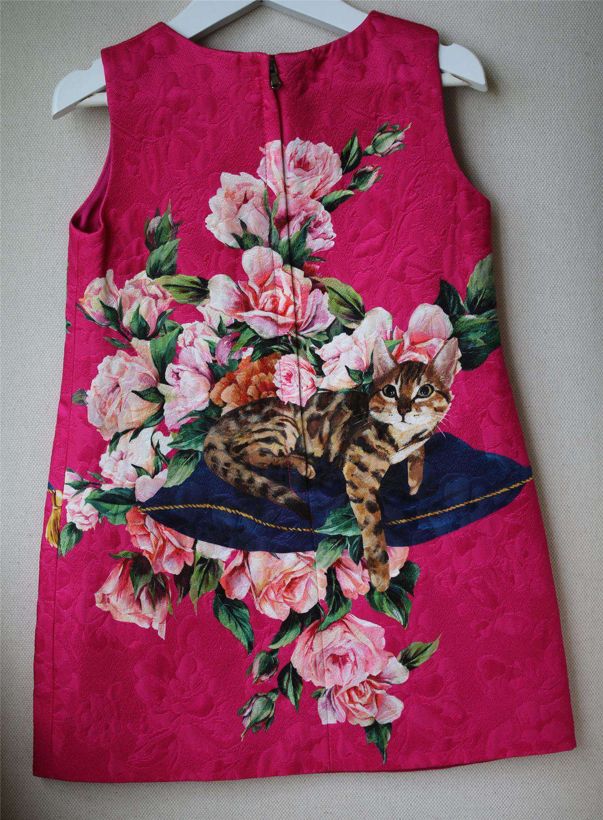 DOLCE & GABBANA GIRLS PINK BROCADE DRESS 4 YEARS