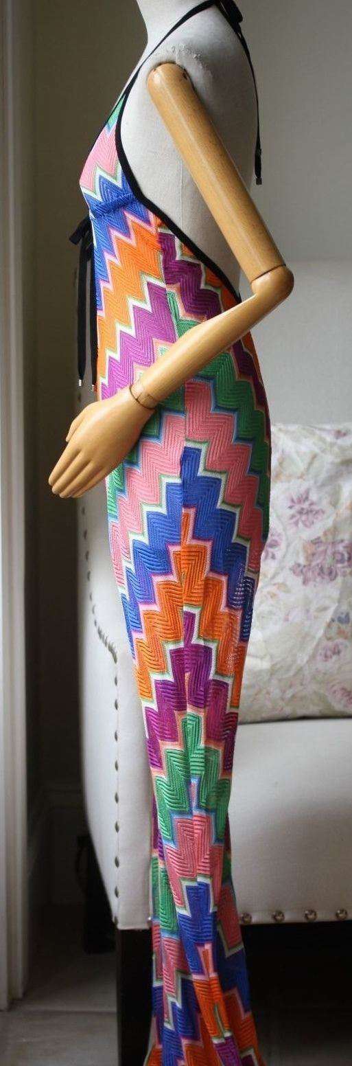 MISSONI GEOMETRIC ZIG-ZAG MULTICOLOUR JUMPSUIT IT 40 UK 8