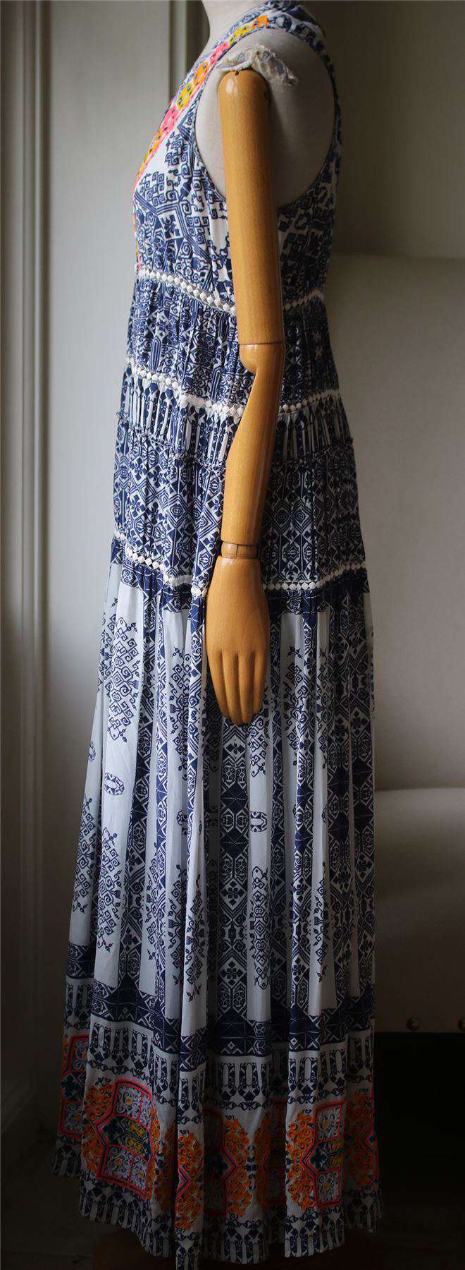 ROCOCO SAND IONIC PRINTED MAXI DRESS XSMALL